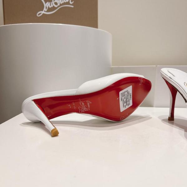 Christian Louboutin CL Me Dolly Slide Slippers Women's White