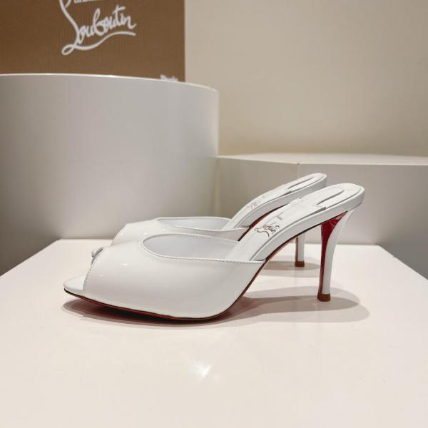 Christian Louboutin CL Me Dolly Slide Slippers Women's White