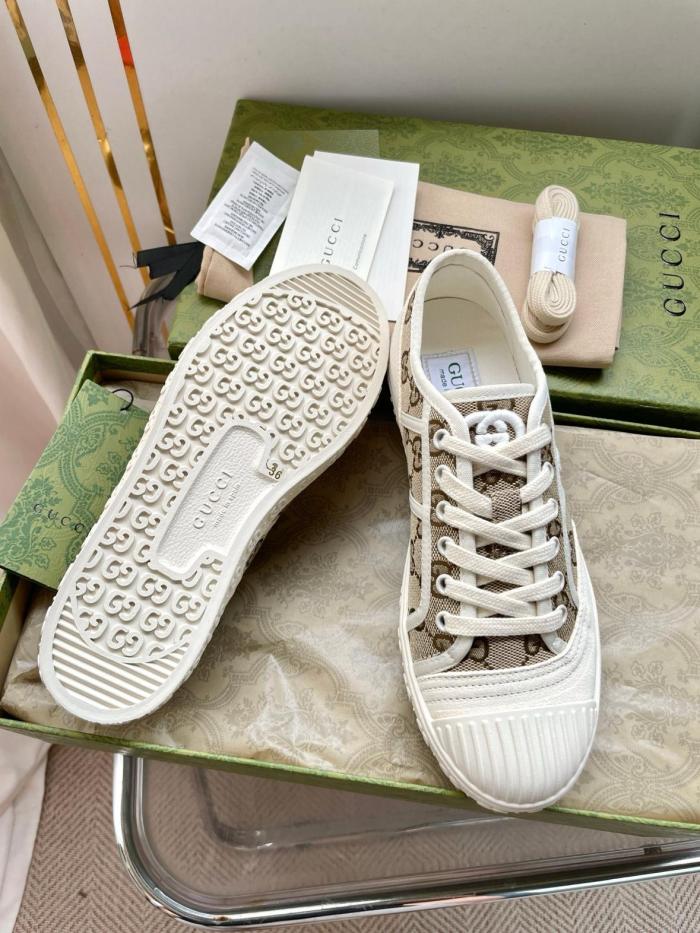 Gucci Wmns Gg Canvas Trainer 'White Beige Monogram' Women's