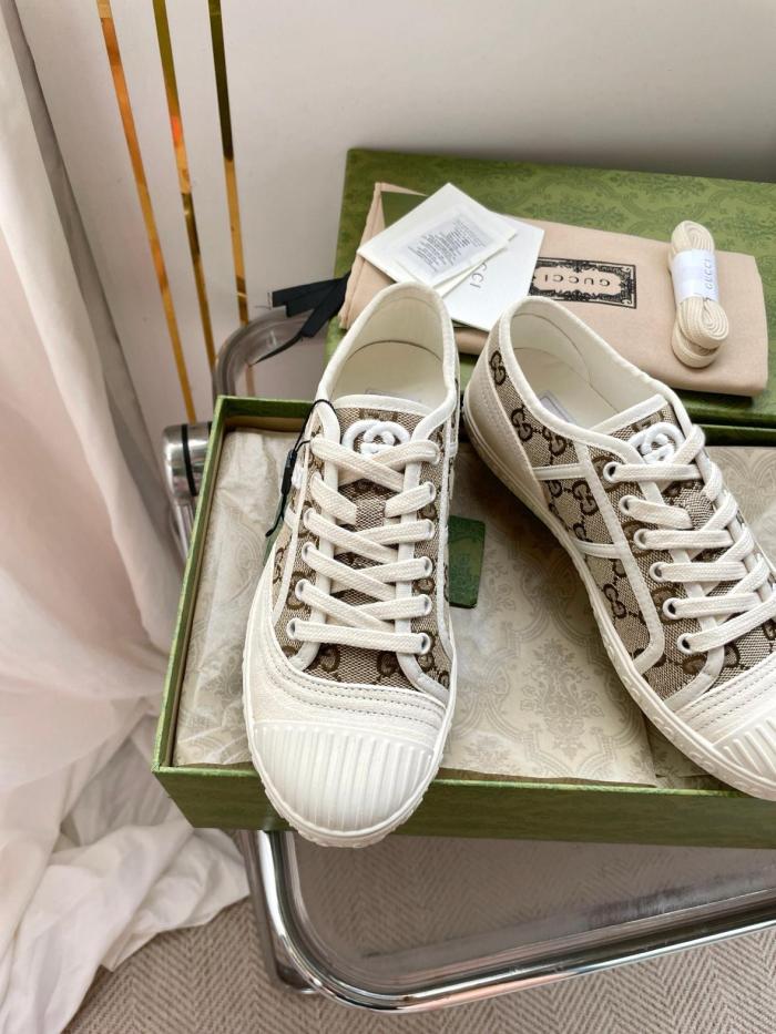 Gucci Wmns Gg Canvas Trainer 'White Beige Monogram' Women's