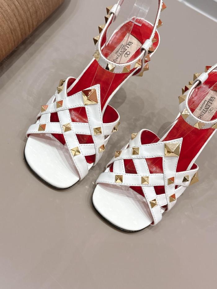 Valentino GARAVANI Studdy One Strap Sandals 10cm Women's Ivory White