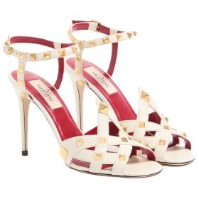 Valentino GARAVANI Studdy One Strap Sandals 10cm Women's Ivory White
