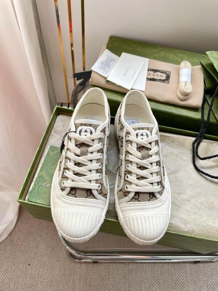 Gucci Wmns Gg Canvas Trainer 'White Beige Monogram' Women's