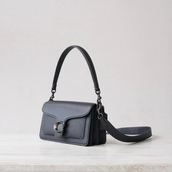 COACH Tabby Pebbled Leather Portable Crossbody Bag, Shoulder Bag Medium Women's Pure Black CH857-V5BLK size 26.03*8.25*15.24 cm