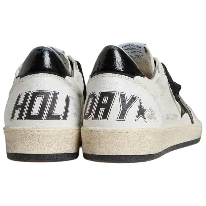 Golden Goose Ball Star Wishes Sheepskin Low top Skateboard Shoes White Black