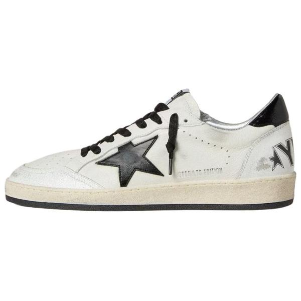 Golden Goose Ball Star Wishes Sheepskin Low top Skateboard Shoes White Black