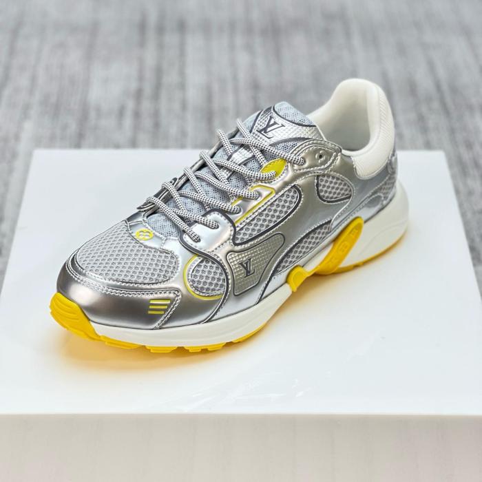 LOUIS VUITTON Olympia Low top Casual Shoes Silver Yellow