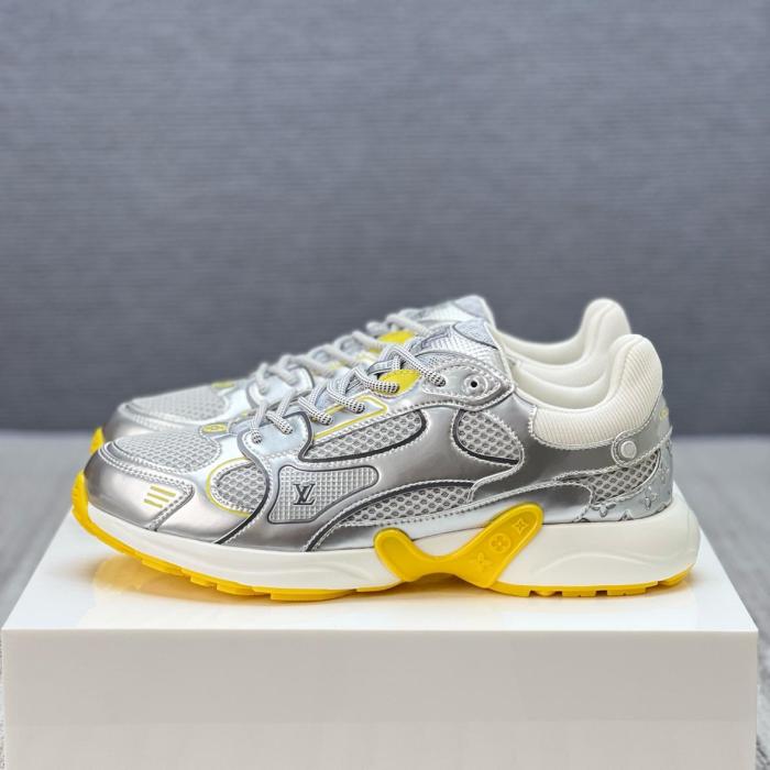 LOUIS VUITTON Olympia Low top Casual Shoes Silver Yellow
