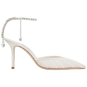 Jimmy Choo Saeda Slim Heel High Heels 8.5cm Women's Ivory White