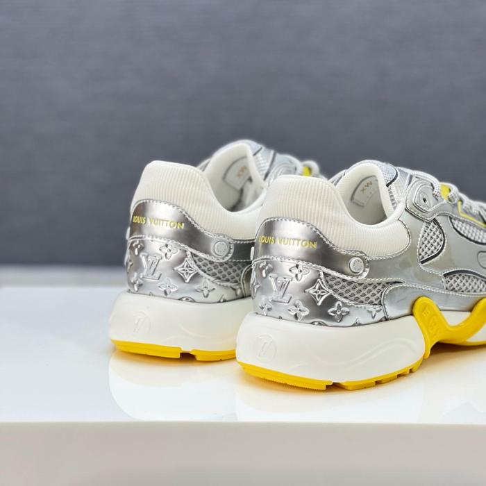 LOUIS VUITTON Olympia Low top Casual Shoes Silver Yellow