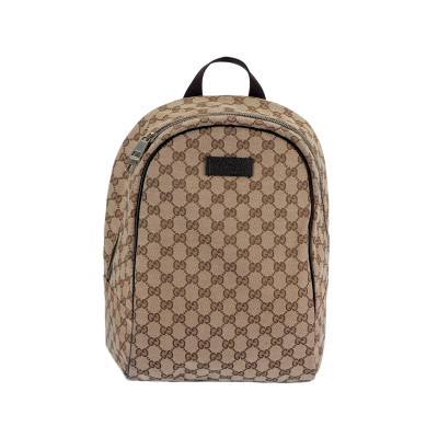 GUCCI Top Zip Backpack Monogram GG Beige/Brown 449906-KY9NN-9873 size 30*14*37cm
