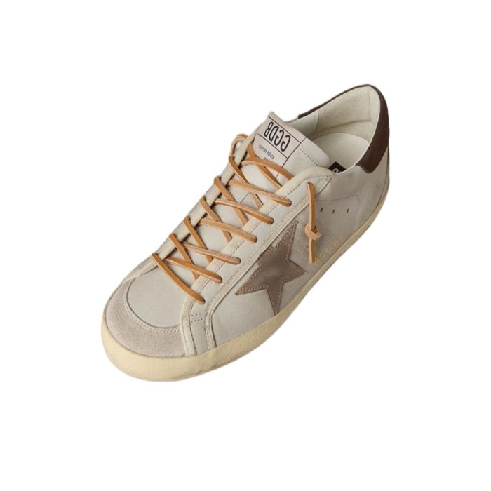 Golden Goose Super Star Cow Leather Low top Skateboard Shoes Light Beige