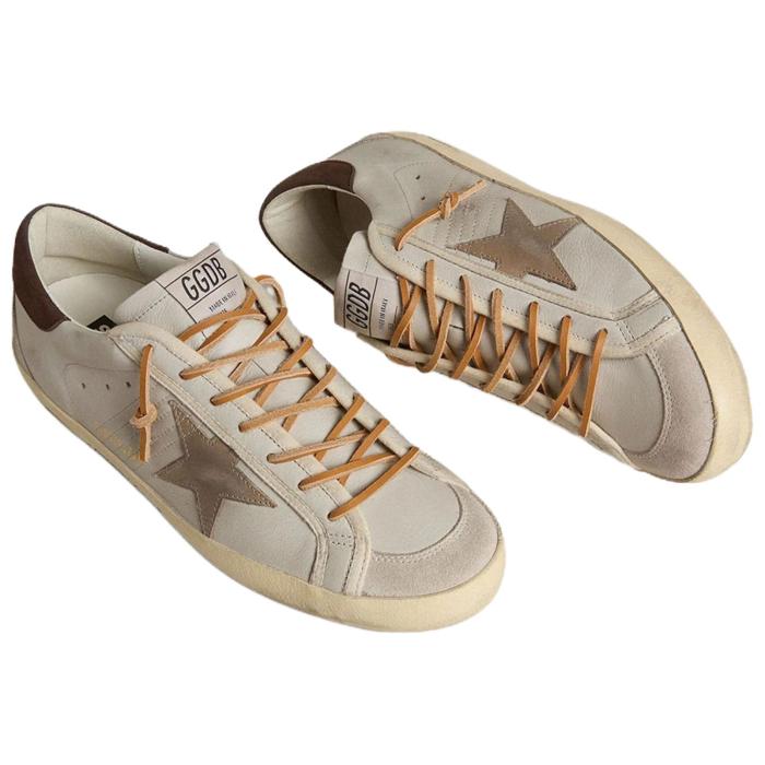 Golden Goose Super Star Cow Leather Low top Skateboard Shoes Light Beige