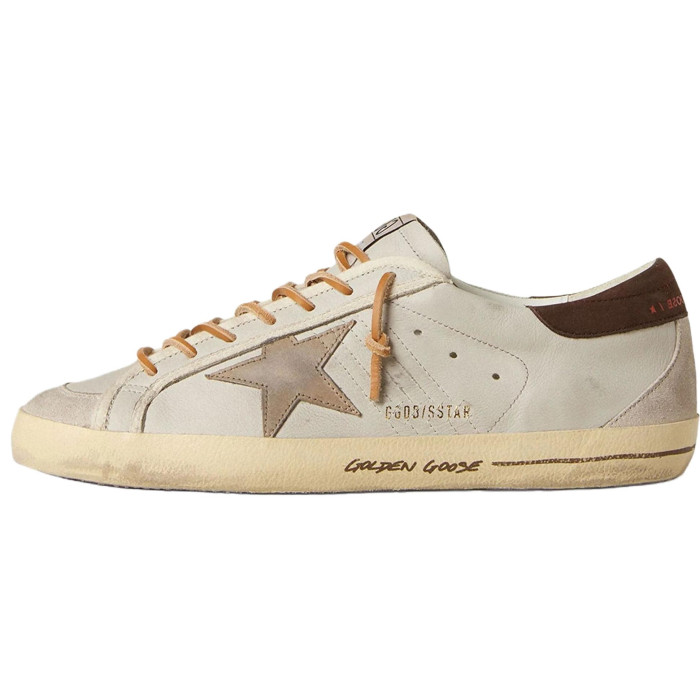 Golden Goose Super Star Cow Leather Low top Skateboard Shoes Light Beige