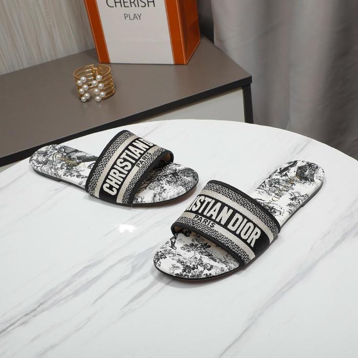 DIOR Dway Slide Slippers Women's Dark Blue