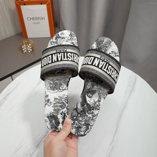 DIOR Dway Slide Slippers Women's Dark Blue