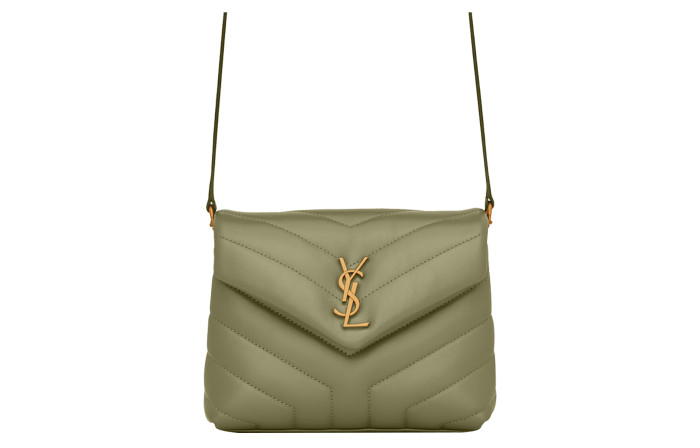 SAINT LAURENT YSL LOULOU Cow Leather Crossbody Bag, Shoulder Bag Women's Mint Green 678401-DV707-3317 size 20*7.5*14 cm
