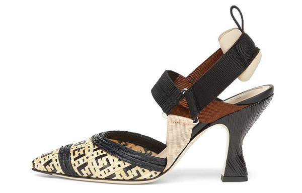 FENDI Colibri High Heels Women's Beige Black