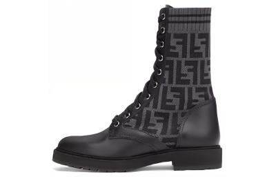 FENDI FF Rockoko Biker Boot 'Black'