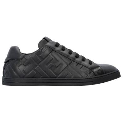 FENDI Leather Low Top Triple Black