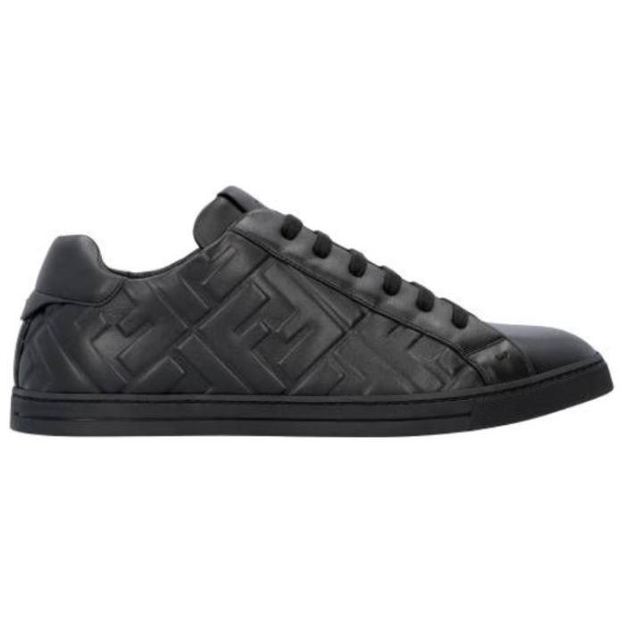 FENDI Leather Low Top Triple Black