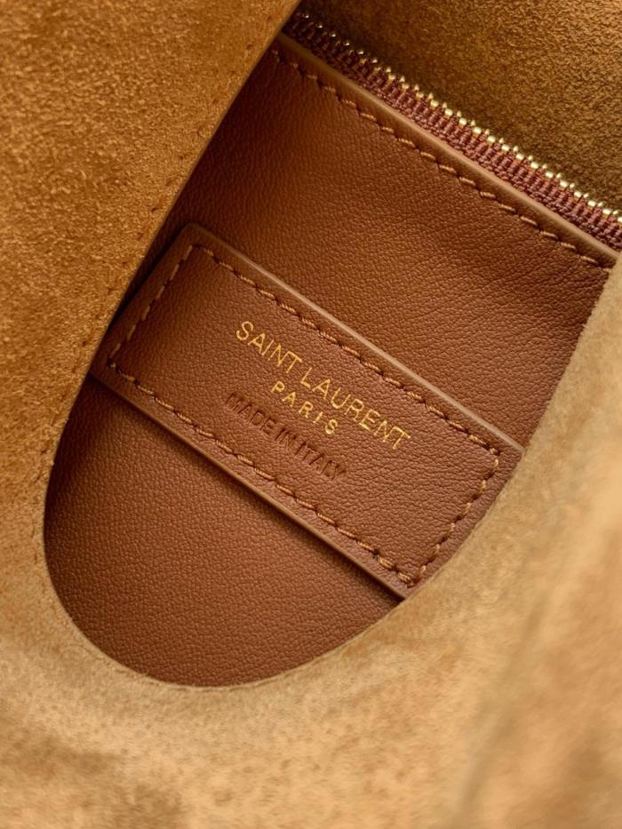 SAINT LAURENT LE5A7 Suede Large Hobo Handbag Shoulder Bag Women's Gold Leaf 753837-1U80W-3194 size 31*13*30 cm