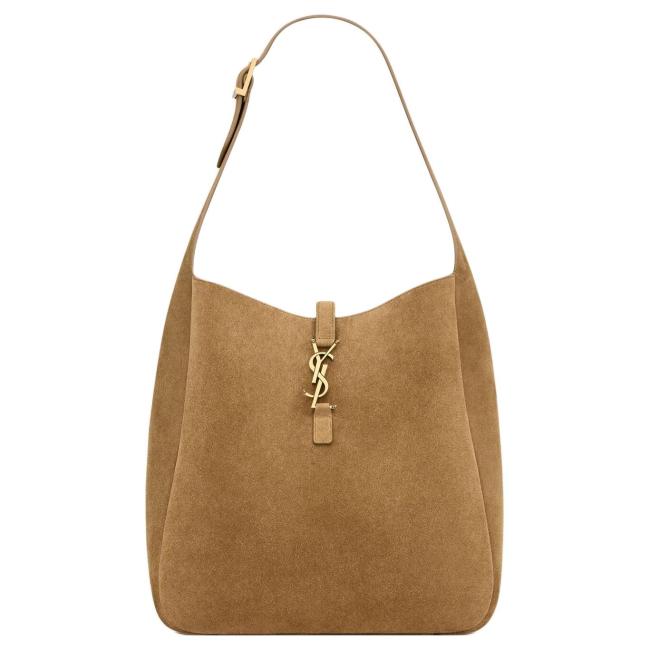 SAINT LAURENT LE5A7 Suede Large Hobo Handbag Shoulder Bag Women's Gold Leaf 753837-1U80W-3194 size 31*13*30 cm