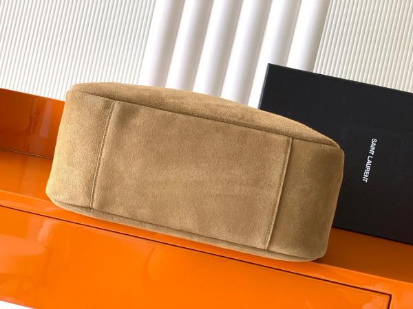 SAINT LAURENT LE5A7 Suede Large Hobo Handbag Shoulder Bag Women's Gold Leaf 753837-1U80W-3194 size 31*13*30 cm