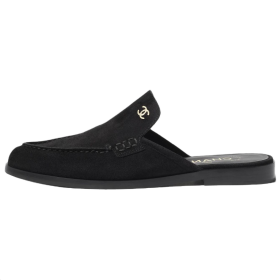 CHANEL Closed Toe Slippers 2cm Women's Black