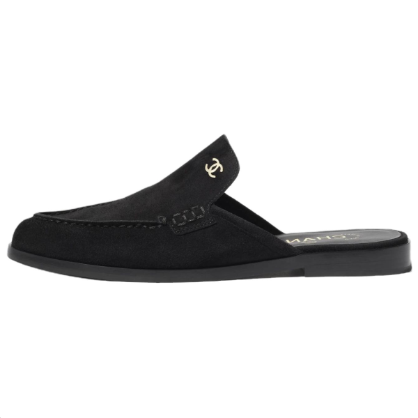 CHANEL Closed Toe Slippers 2cm Women's Black