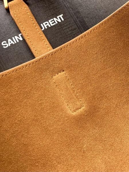 SAINT LAURENT LE5A7 Suede Large Hobo Handbag Shoulder Bag Women's Gold Leaf 753837-1U80W-3194 size 31*13*30 cm