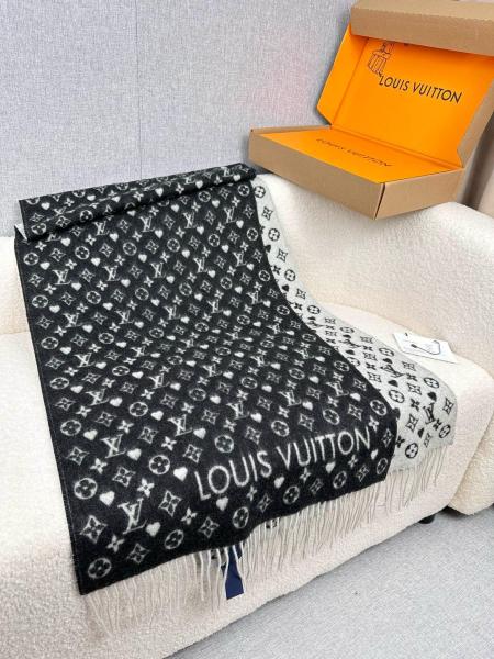 LOUIS VUITTON Game On Western Cashmere Knit Scarves Unisex 45*195cm