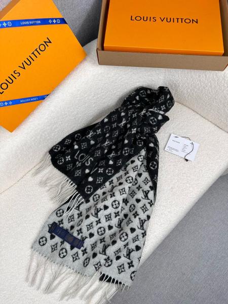 LOUIS VUITTON Game On Western Cashmere Knit Scarves Unisex 45*195cm