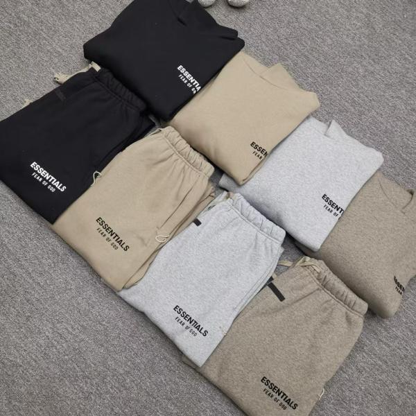 Essentials FW24 Holiday Core Collection Hooded Simple Comfort Fleece-Lined Pullover Sweatshirt for Men, Light Misty Grey