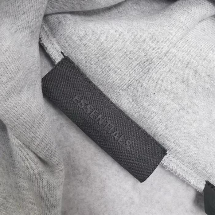 Essentials FW24 Holiday Core Collection Hooded Simple Comfort Fleece-Lined Pullover Sweatshirt for Men, Light Misty Grey