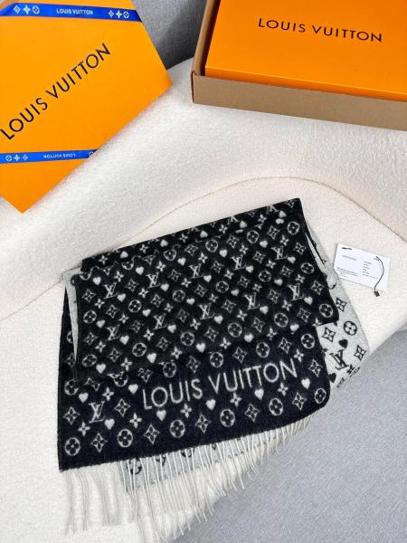 LOUIS VUITTON Game On Western Cashmere Knit Scarves Unisex 45*195cm