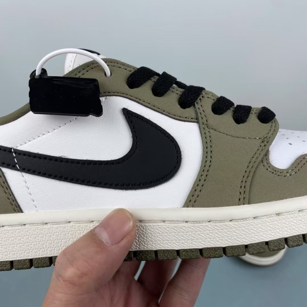 Jordan 1 Retro Low Medium Olive Summit White Sail Black