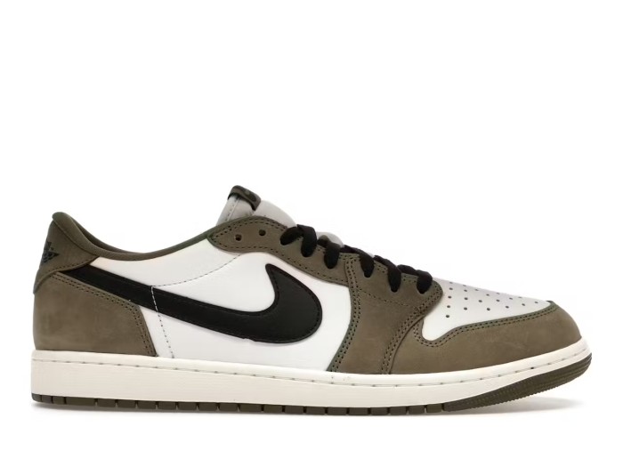 Jordan 1 Retro Low Medium Olive Summit White Sail Black