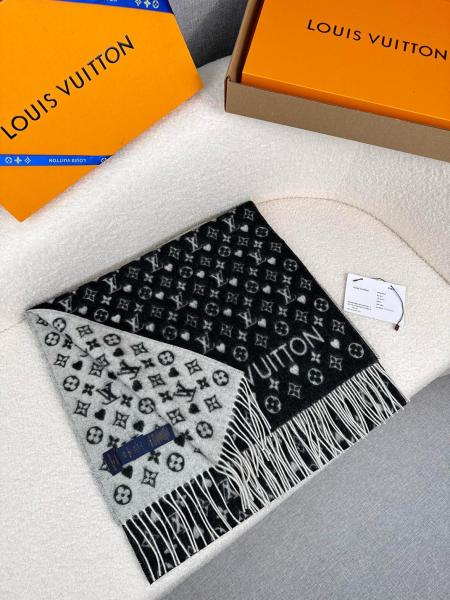 LOUIS VUITTON Game On Western Cashmere Knit Scarves Unisex 45*195cm