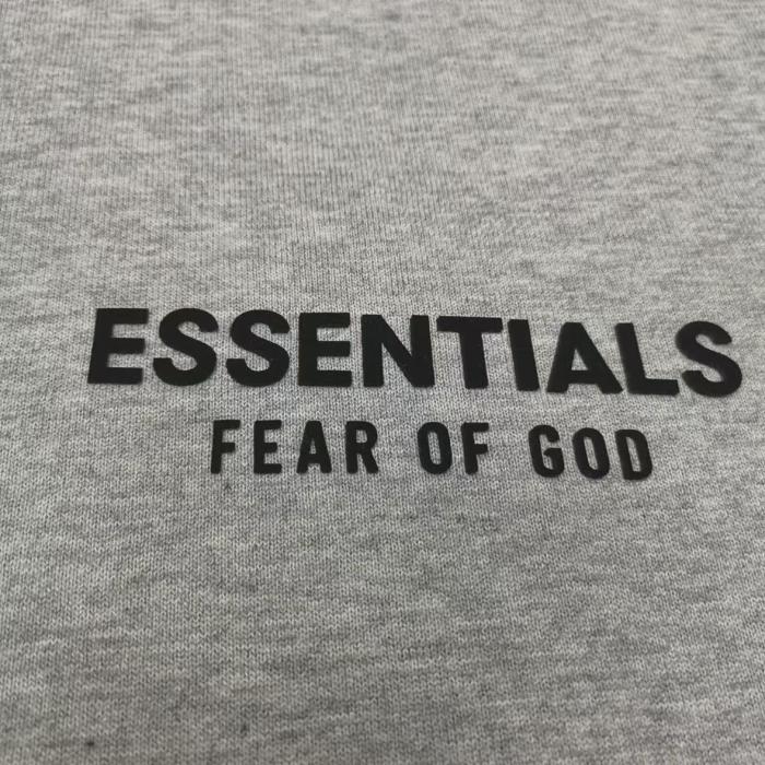 Essentials FW24 Holiday Core Collection Hooded Simple Comfort Fleece-Lined Pullover Sweatshirt for Men, Light Misty Grey