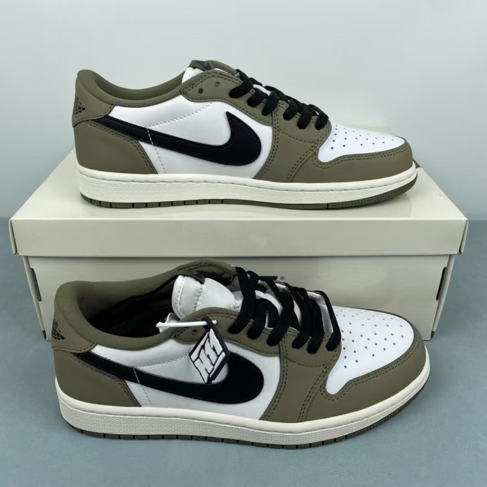 Jordan 1 Retro Low Medium Olive Summit White Sail Black