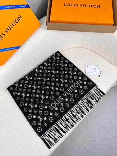 LOUIS VUITTON Game On Western Cashmere Knit Scarves Unisex 45*195cm