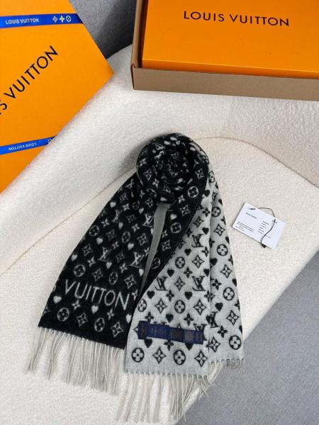 LOUIS VUITTON Game On Western Cashmere Knit Scarves Unisex 45*195cm