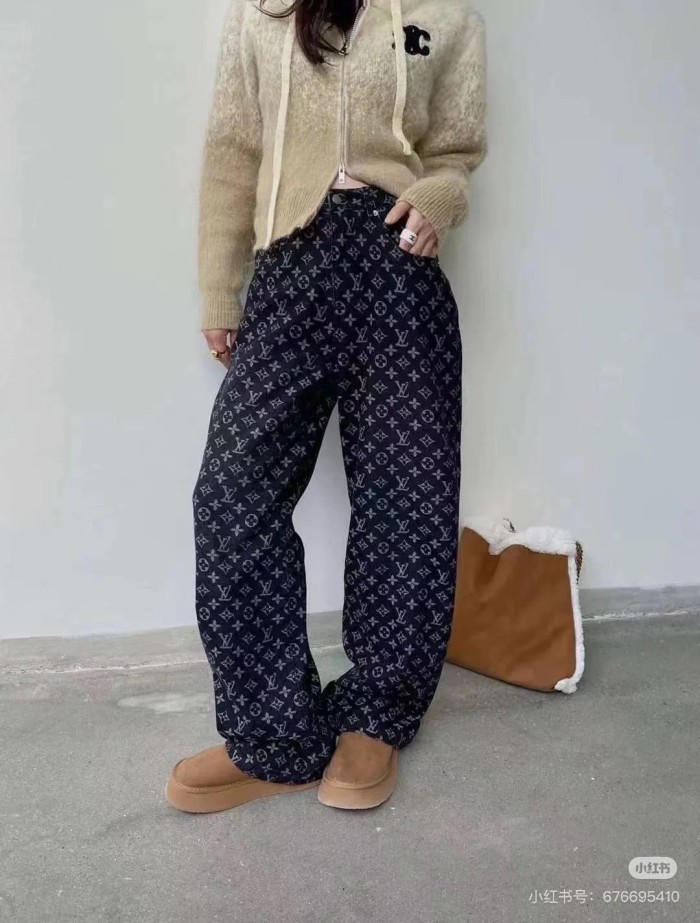 LOUIS VUITTON Monogram Jacquard Denim Skate Pants