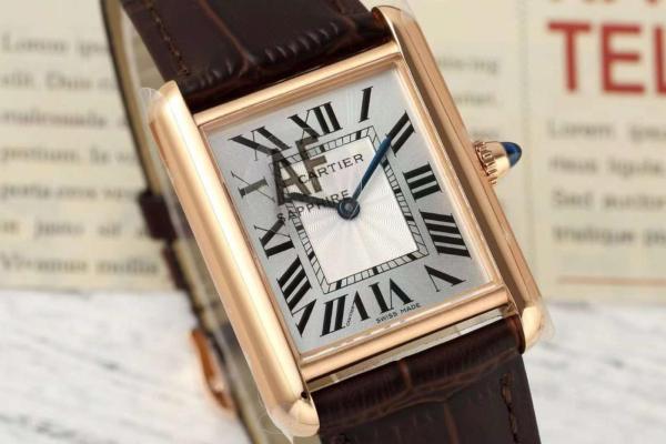 CARTIER TANK DE Manual Mechanical Movement 30m Water Resistance Men's Watches Watch 33.7*25.5mm Silver Dial