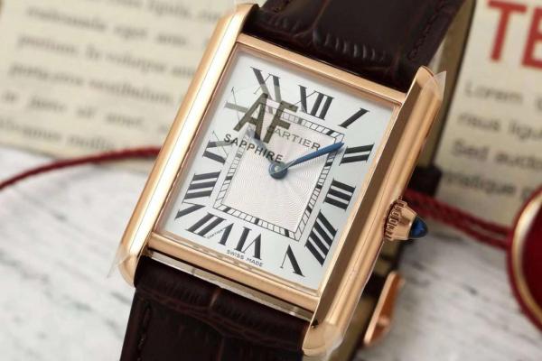 CARTIER TANK DE Manual Mechanical Movement 30m Water Resistance Men's Watches Watch 33.7*25.5mm Silver Dial