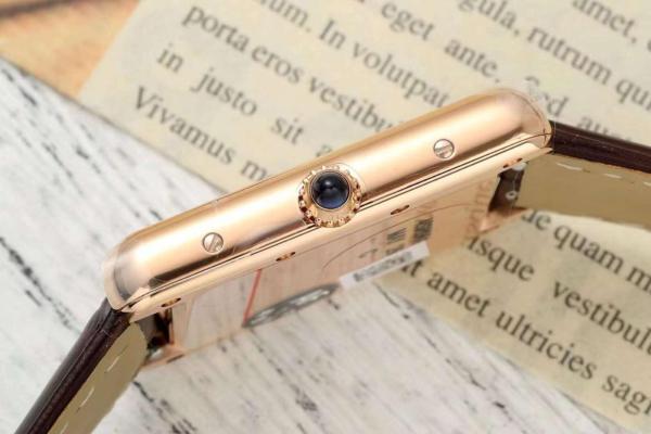 CARTIER TANK DE Manual Mechanical Movement 30m Water Resistance Men's Watches Watch 33.7*25.5mm Silver Dial