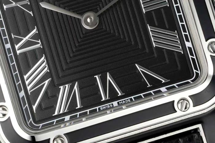 CARTIER SANTOS DE Manual Mechanical Movement Men's Watches Watch 43.5*31.4mm Black Dial Stainless Steel Case