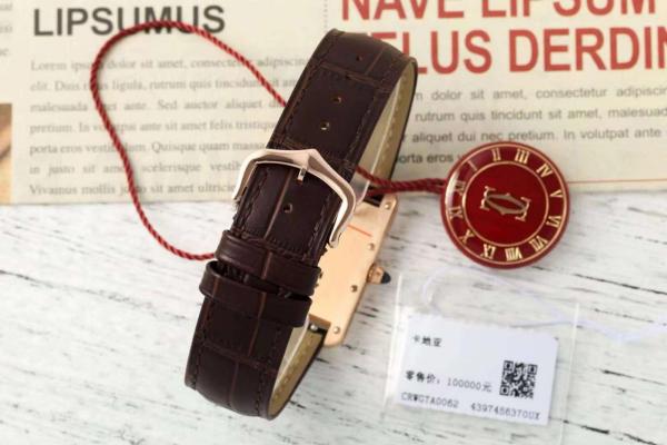 CARTIER TANK DE Manual Mechanical Movement 30m Water Resistance Men's Watches Watch 33.7*25.5mm Silver Dial