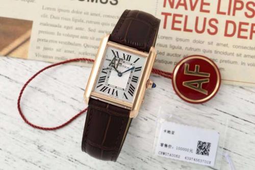 CARTIER TANK DE Manual Mechanical Movement 30m Water Resistance Men's Watches Watch 33.7*25.5mm Silver Dial